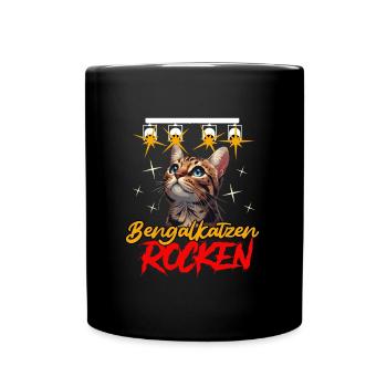 BENGALKATZEN ROCKEN Lustiges Bengalkatzen - Tasse einfarbig - Schwarz - Vorne
