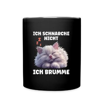 Perserkatze SCHNARCHE NICHT ICH BRUMME Lustiges - Tasse einfarbig - Schwarz - Vorne