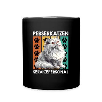 CHAT PERSAN SERVICE PERSONNEL Drôle Persan - Mug uni - noir - Devant