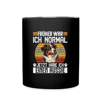 Berger australien AUTREFOIS NORMAL MAINTENANT AUSTRALIEN - Mug uni - noir - Devant