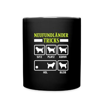 NEWFOUNDLAND TRICKS Funny Newfie Dog Owner - Full Colour Mug - black - Front