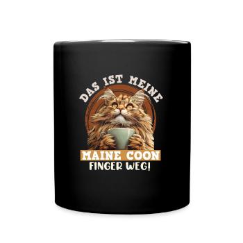 Katzenbesitzer DAS IST MEINE MAINE COON FINGER WEG - Tasse einfarbig - Schwarz - Vorne