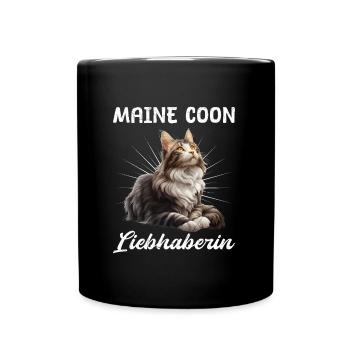 MAINE COON LIEBHABERIN Katzenmama Maine Coon - Tasse einfarbig - Schwarz - Vorne