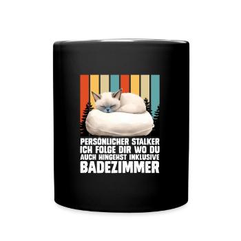 Chat siamois PERSONAL STALKER JE TE SUIS - Mug uni - noir - Devant