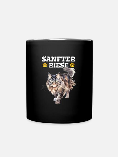 Maine Coon Katzenbesitzer SANFTER RIESE Lustiges - Tasse einfarbig - Schwarz