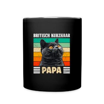 BRITISCH KURZHAAR KATZENPAPA Britisch Kurzhaar - Tasse einfarbig - Schwarz - Vorne