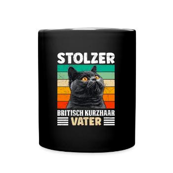 Cat Dad PROUD BRITISH SHORTHAIR FATHER - Full Colour Mug - black - Front