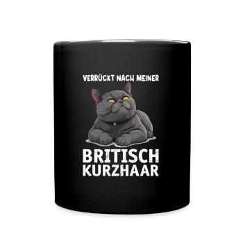 Britische Kurzhaar VERRÜCKT NACH MEINER BRITISCH - Tasse einfarbig - Schwarz - Vorne