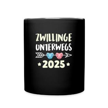 TWINS ON THE ROAD 2025 Enceinte enceinte - Mug uni - noir - Devant