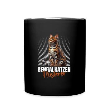BENGALKATZEN FLÜSTERER Lustiges Bengalkatzen - Tasse einfarbig - Schwarz - Vorne