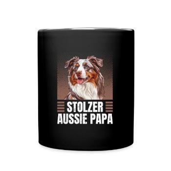 Australian Shepherd PROUD AUSSIE DAD - Full Colour Mug - black - Front