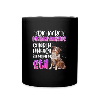 Berger Australien LES CHEVEUX DE MON AUSSIE - Mug uni - noir - Devant