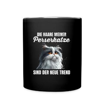 Maman chat LES POILS DE MON CHAT PERSAN SONT À LA MODE - Mug uni - noir - Devant