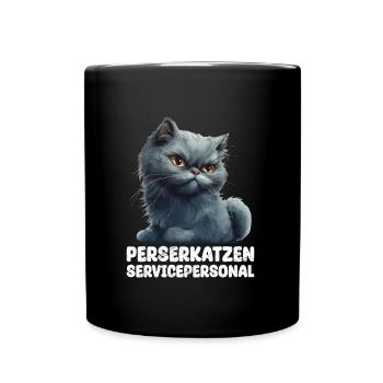 CHAT PERSAN SERVICE STAFF Drôle de chat persan - Mug uni - noir - Devant