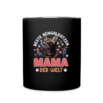 Bengalkatze BESTE BENGALKATZEN MAMA DER WELT - Tasse einfarbig - Schwarz - Vorne