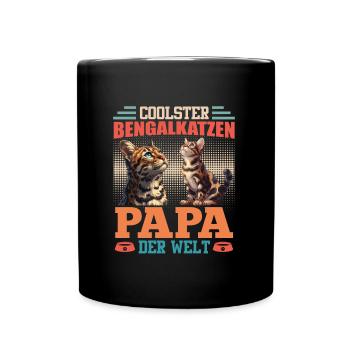Bengal PAPA CHAT BENGAL LE PLUS COOL DU MONDE - Mug uni - noir - Devant