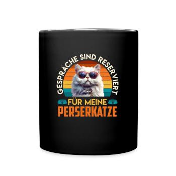 Chats Persans LES CONVERSATIONS SONT RÉSERVÉES À MON - Mug uni - noir - Devant