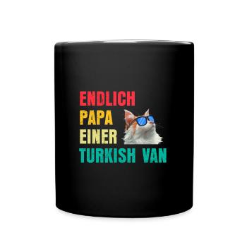 Papa Chat ENFIN PAPA D’UN VAN CHAT TURC - Mug uni - noir - Devant