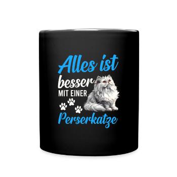 Chat persan TOUT VA MIEUX AVEC UN CHAT PERSAN - Mug uni - noir - Devant