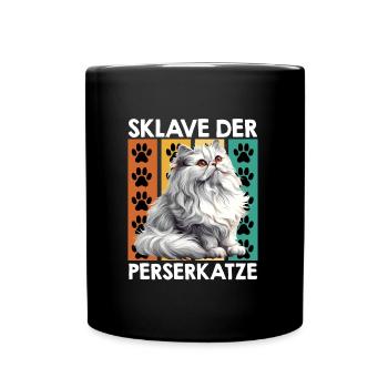 Katzenbesitzer SKLAVE DER PERSERKATZE Lustiges - Tasse einfarbig - Schwarz - Vorne
