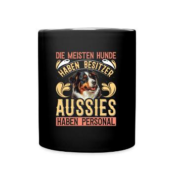 AUSSIES HAVE STAFF MOST DOGS HAVE - Full Colour Mug - black - Front