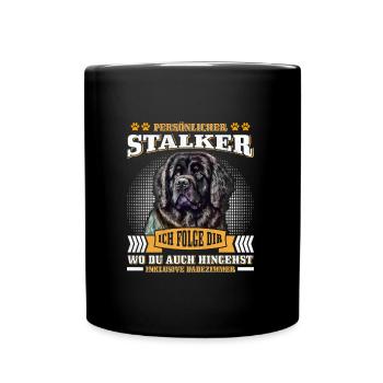 Newfie PERSONAL STALKER Drôle Terre-Neuve - Mug uni - noir - Devant