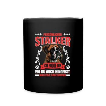Boxer allemand PERSONAL STALKER Boxer drôle - Mug uni - noir - Devant