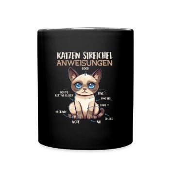 Chats siamois INSTRUCTIONS DE CARESSES Fun - Mug uni - noir - Devant