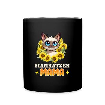 Siamkatzen Mama Siamesen Katzenliebhaberin - Tasse einfarbig - Schwarz - Vorne