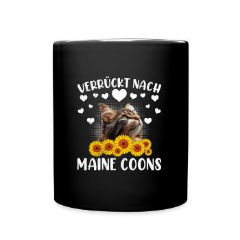 Maine Coon Owner CRAZY ABOUT MAINE COONS - Full Colour Mug - black - Front