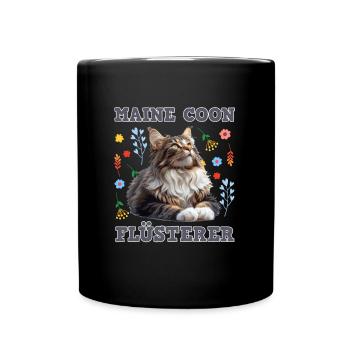 Maine Coon Katzenbesitzer MAINE COON FLÜSTERER - Tasse einfarbig - Schwarz - Vorne