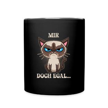 Chat siamois JE M’EN FICHE... Drôle de Siamois - Mug uni - noir - Devant