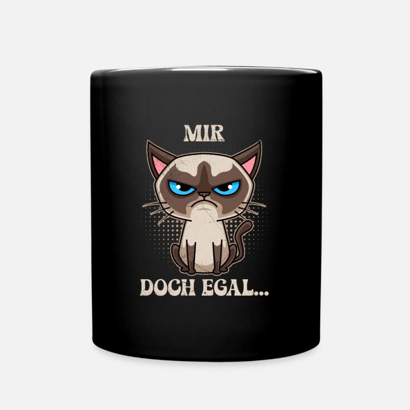 Siamkatze MIR DOCH EGAL...Lustiges Siamesen - Tasse einfarbig - Schwarz