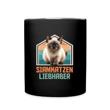 Siamkatzen Liebhaber Siamesen Katzen Besitzer - Tasse einfarbig - Schwarz - Vorne