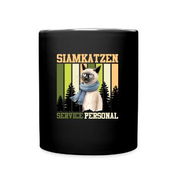SIAMKATZEN SERVICE PERSONAL Siamkatze Besitzer - Tasse einfarbig - Schwarz - Vorne
