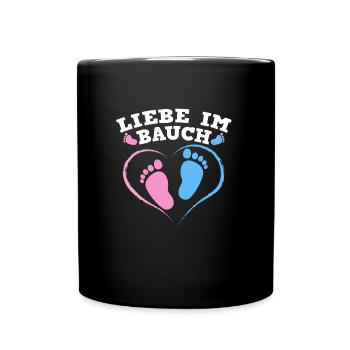 Pregnant LOVE IN THE BELLY Future Mom - Full Colour Mug - black - Front