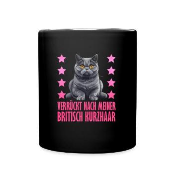 British Shorthair CRAZY ABOUT MY BRITISH - Full Colour Mug - black - Front