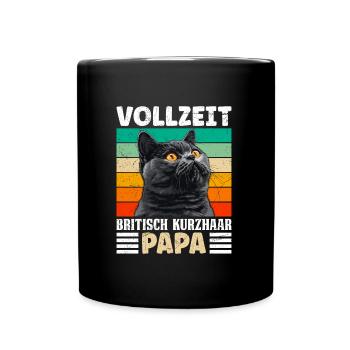 British Shorthair FULL TIME BRITISH SHORTHAIR DAD - Full Colour Mug - black - Front