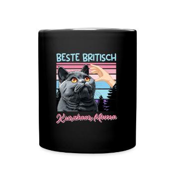 Cat Mom BEST BRITISH SHORTHAIR MOM - Full Colour Mug - black - Front