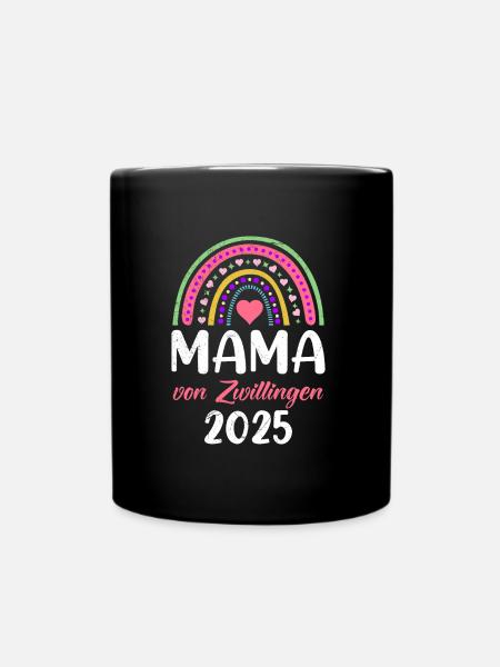 MAMAN DE JUMEAUX 2025 Femme jumelle enceinte - Mug uni - noir