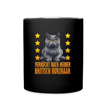 British Shorthair CRAZY ABOUT MY BRITISH - Full Colour Mug - black - Front