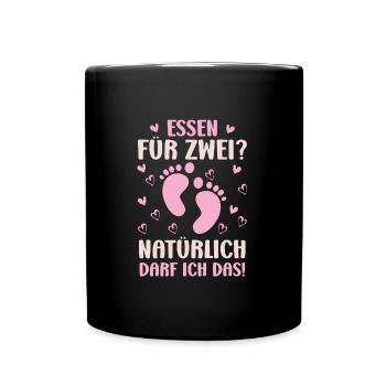 Pregnant FOOD FOR TWO? OF COURSE I CAN'T - Full Colour Mug - black - Front