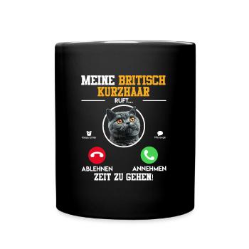 BRITISH SHORTHAIR APPELLE TIME TO GO Drôle - Mug uni - noir - Devant