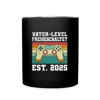 FATHER LEVEL UNLOCKED EST. 2025 Expectant - Full Colour Mug - black - Front