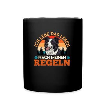 Border Collie VIVRE SELON MES RÈGLES - Mug uni - noir - Devant