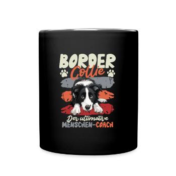 BORDER COLLIE LE COACH HUMAIN ULTIME Drôle - Mug uni - noir - Devant