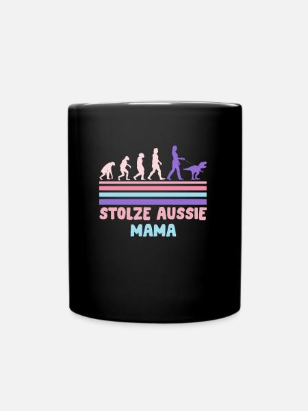 Hundemama STOLZE AUSSIE MAMA Australian Shepherd - Tasse einfarbig - Schwarz