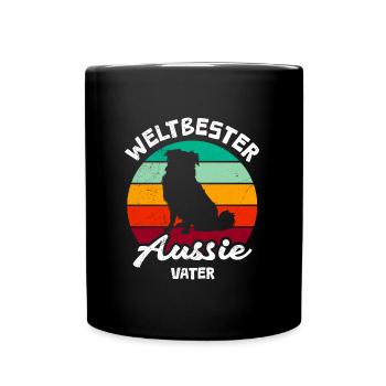 Aussie WORLD'S BEST AUSTRALIAN SHEPHERD DAD - Tasse einfarbig - Schwarz - Vorne