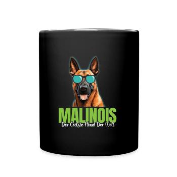 Malinois Der COOLSTE HUND DER WELT Belgischer - Tasse einfarbig - Schwarz - Vorne