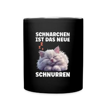 Perserkatze SCHNARCHEN IST DAS NEUE SCHNURREN - Tasse einfarbig - Schwarz - Vorne